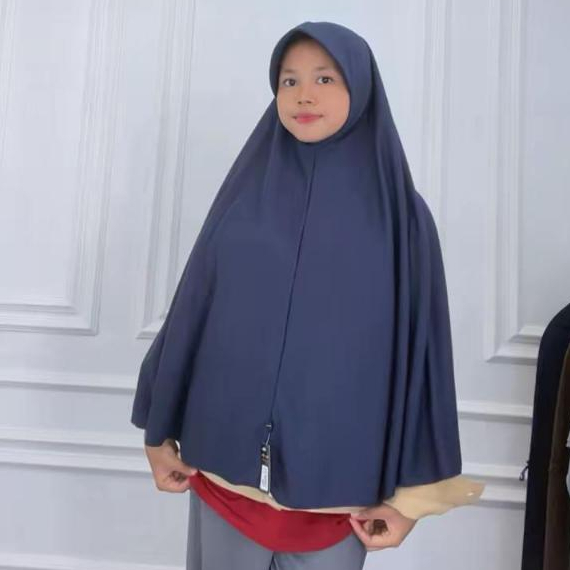 barya jilbab ukuran jumbo syari panjang menutup dada perut siku bahan kaos tebal