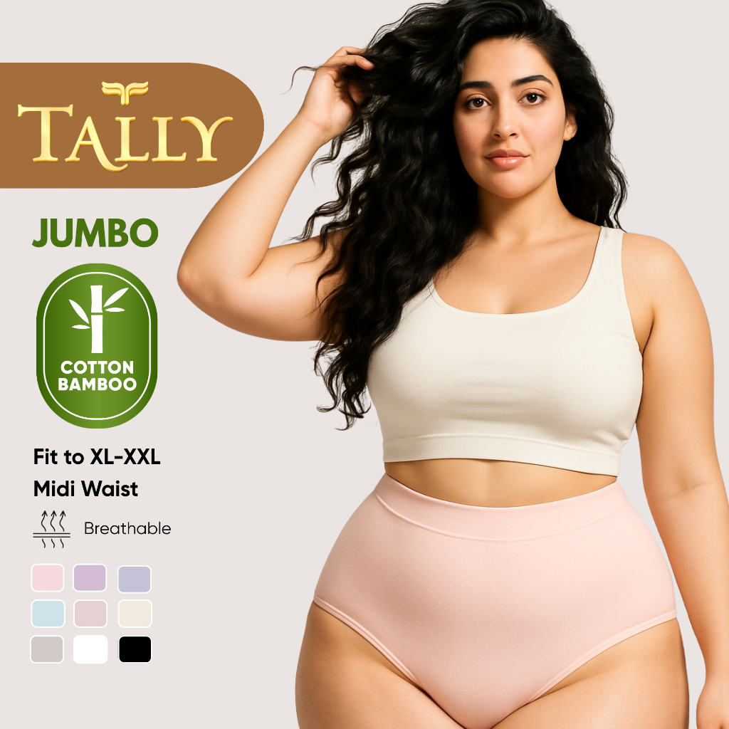 TALLY Celana Dalam Wanita Bahan Katun Bambu Fit to XL - XXL Cd Wanita JUMBO CD 1594 Sarwendah