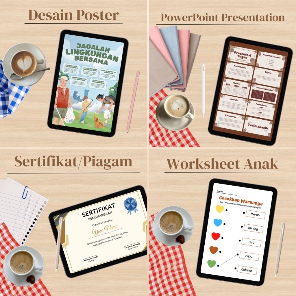 Jasa Desain Canva | Poster, PPT, Sertifikat, Worksheet Anak (Custom Sesuai Keinginan Kamu) *baca des