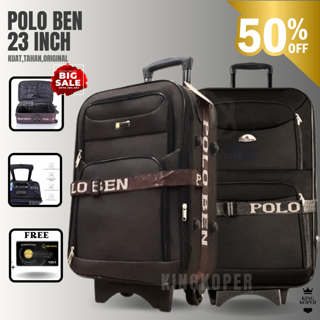 Koper Polo 23 inch Polo - koper kain - koper bagasi - koper murah - koper bahan - tas koper