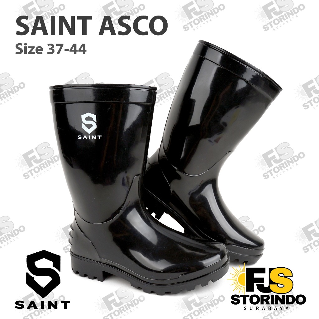 Sepatu Boot Pendek SAINT ASCO Hitam Boots Karet Lentur Anti slip & air