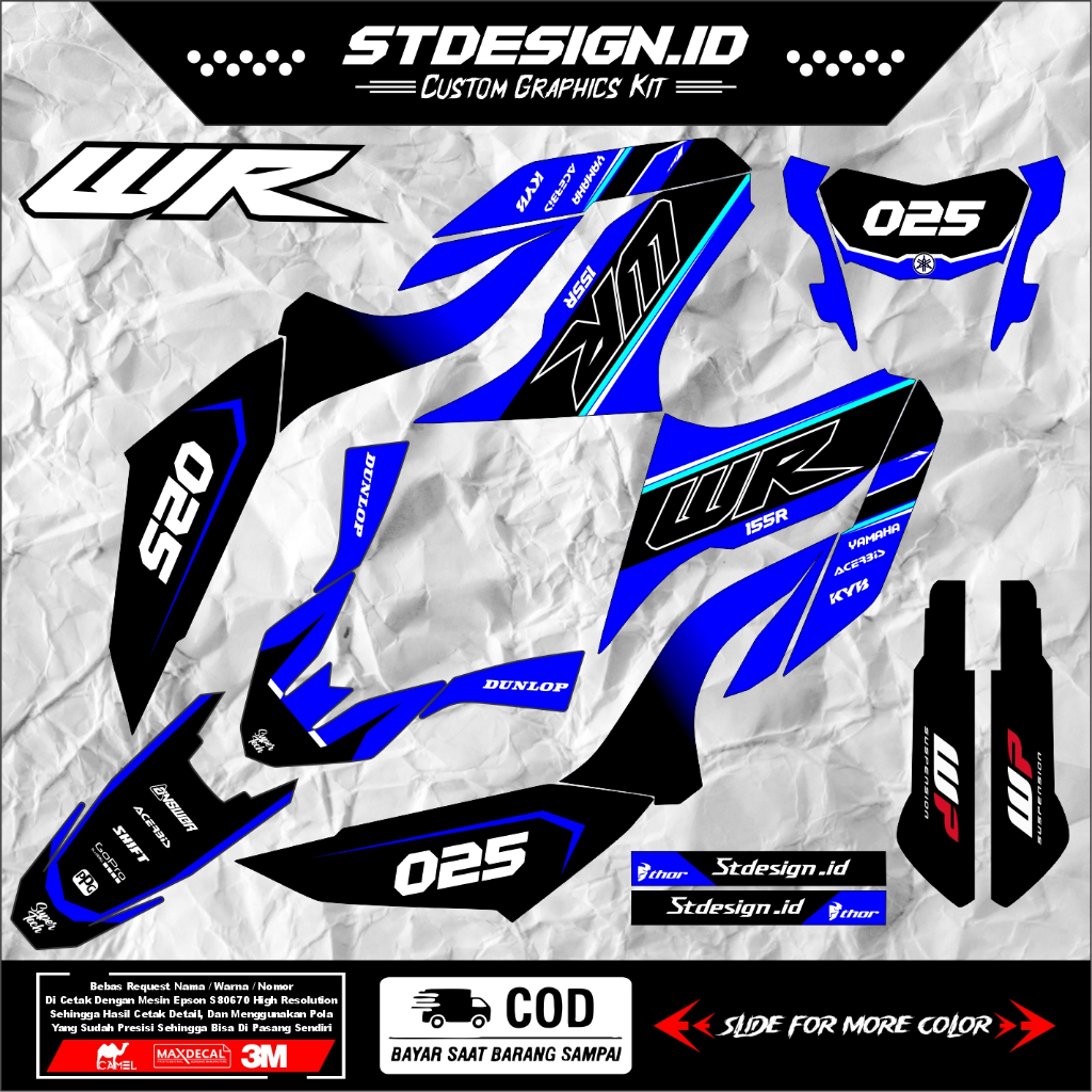 Decal WR155 Full Body Supermoto Yamaha WR 155R Tebal Hologram Superglossy WR Simple
