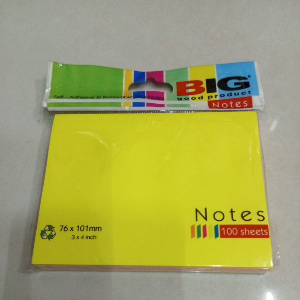 Sticky Notes BIG 76 x 101 mm / 5 Warna / 100 sheets
