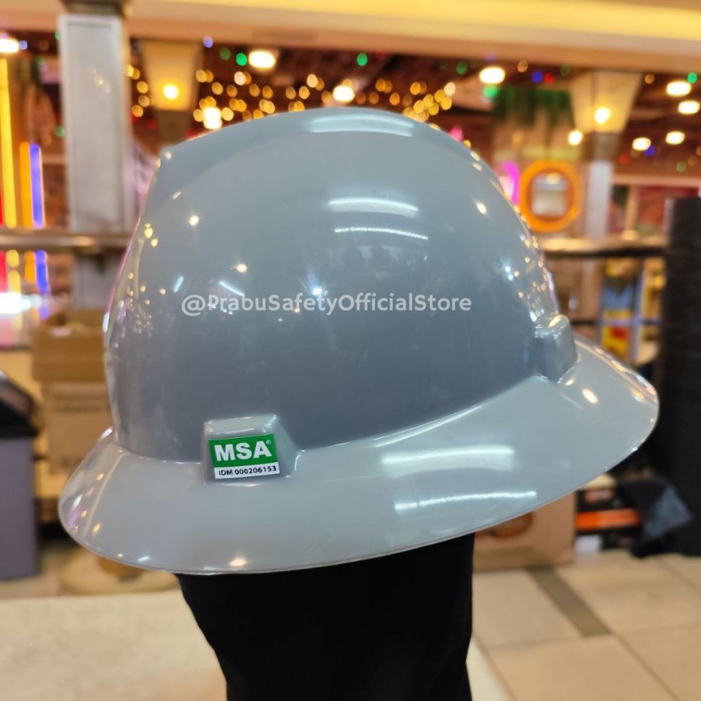 Helm Safety Msa Lokal Full Brim Warna Abu - Abu | Safety Helmet Msa Full Brim | Helm Safety Proyek
