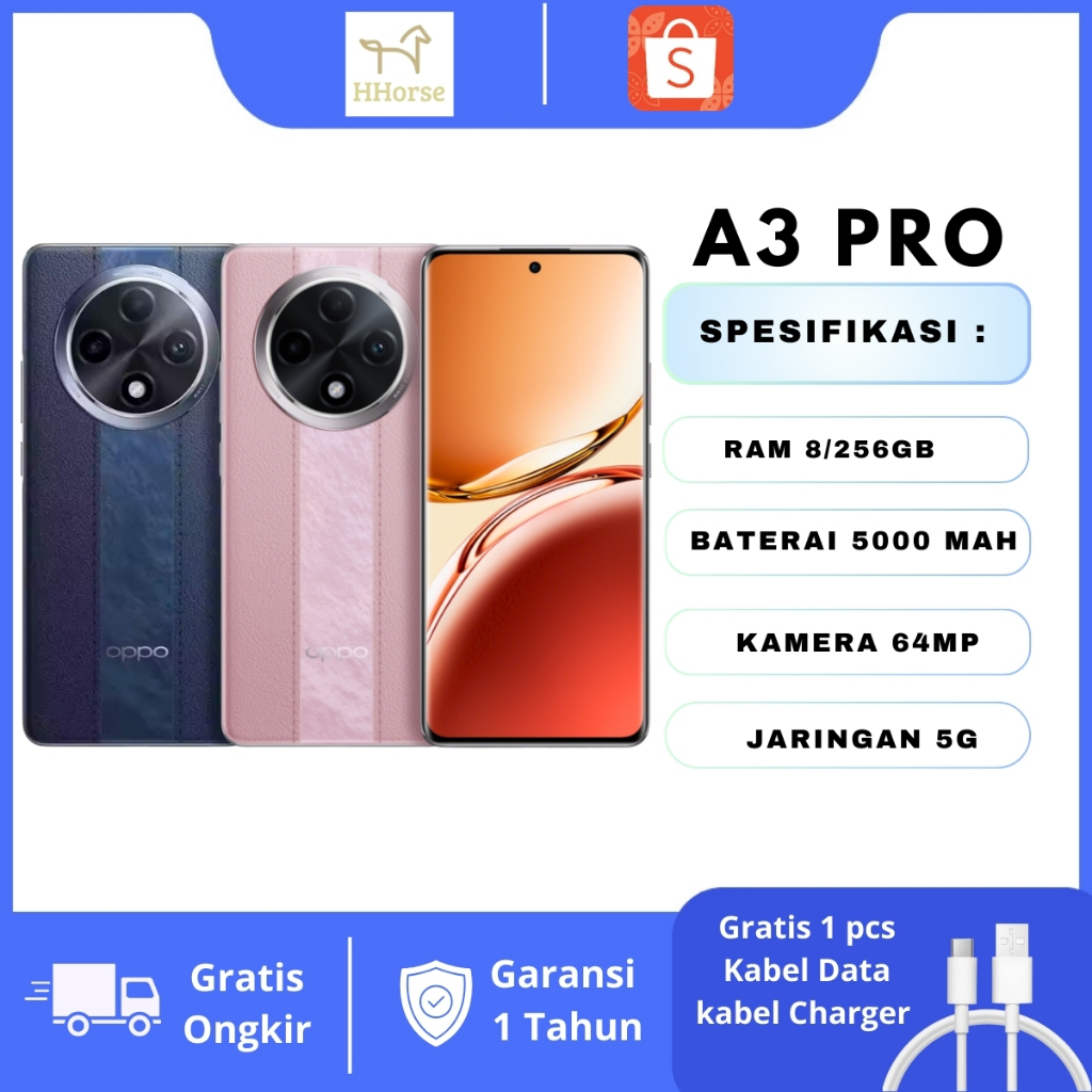 OPPO A3 Pro / A60 LTE 5G  ram 8GB + 256GB Garansi 1 Tahun Hp baru Jaringan  FHD+ Big Screen