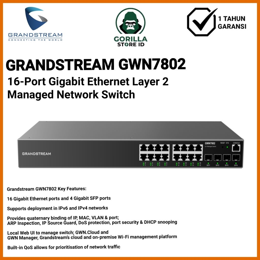 Grandstream GWN7802 Enterprise Layer 2+ Managed Network Switch