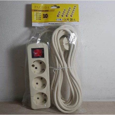 Squair Terminal Colokan 3 Lubang Arde Pagoda 10 Meter Murah