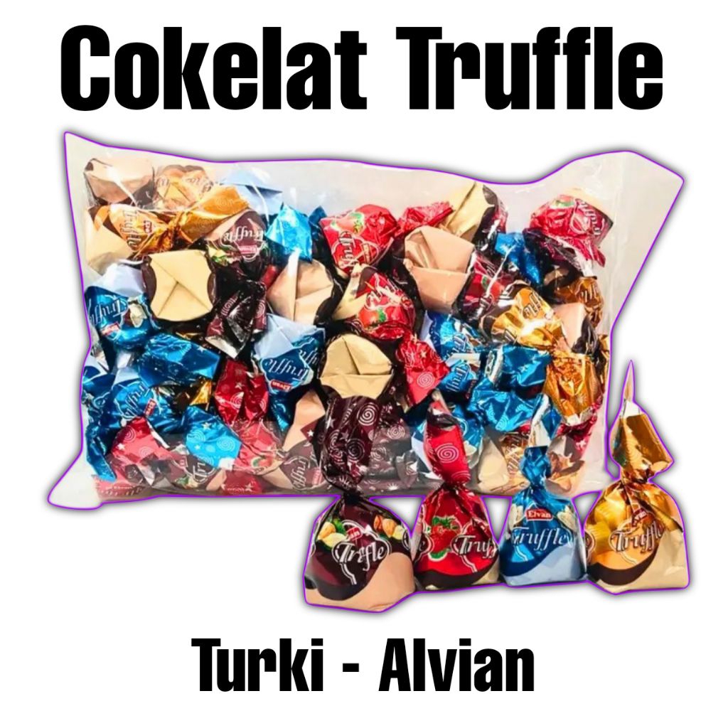 Cokelat Truffle / Coklat Elvan Truffle / Cokelat Truffle Turki Cokelat Truffle Mix