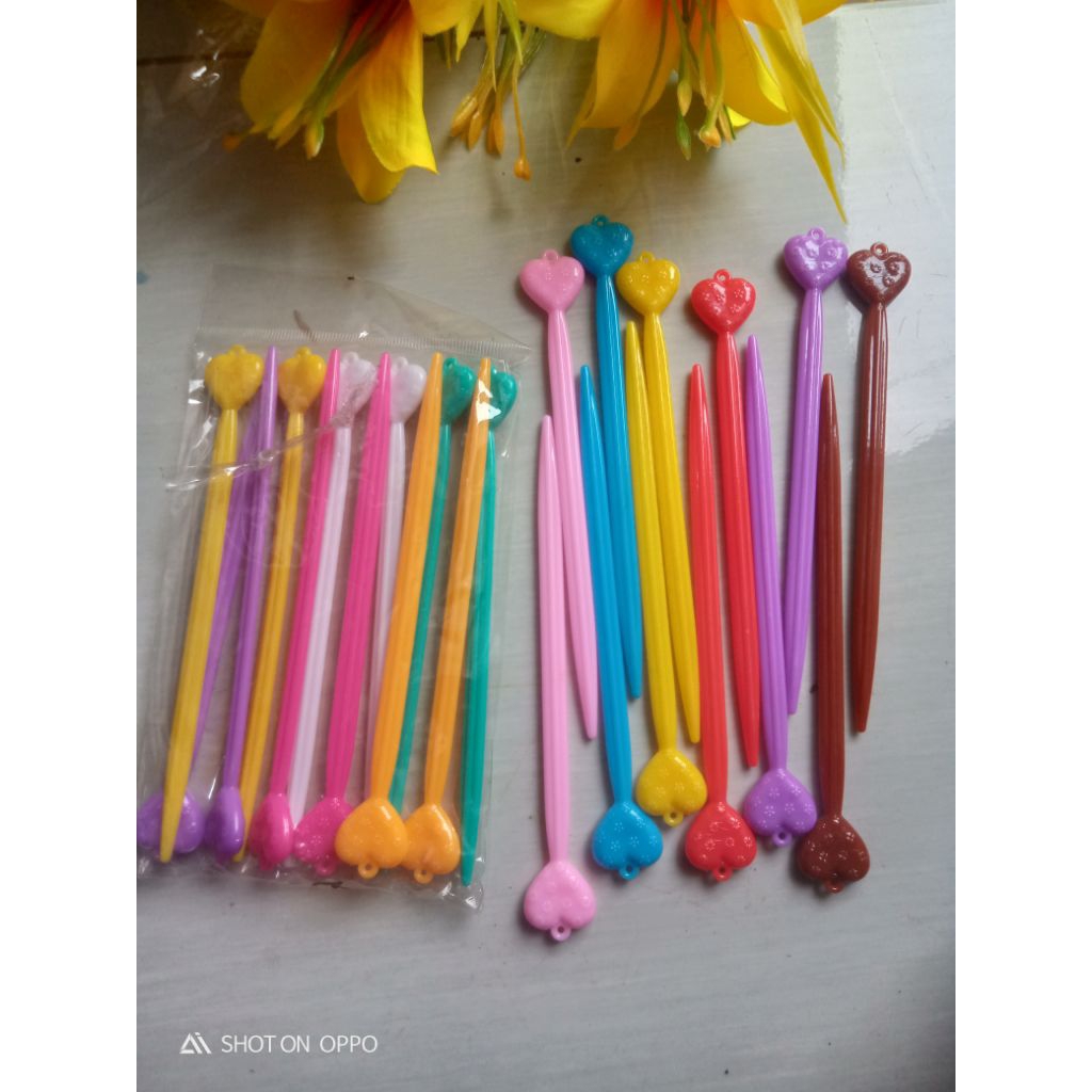 (Isi 1 Lusin) Kalam Ngaji / Tuding Ngaji Motif Love Panjang 14cm