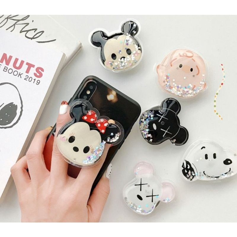 S106 Pop Socket Water Glitter Cartoon Cute Pop Socket Phone holder Popsocket Griptok Popsocket glitt
