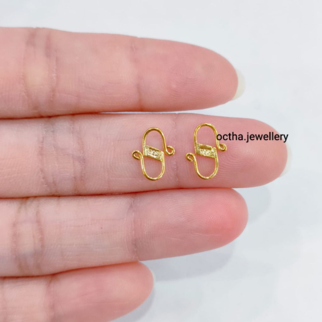 kaitan S/kokot Perak Asli 925 Lapis Emas