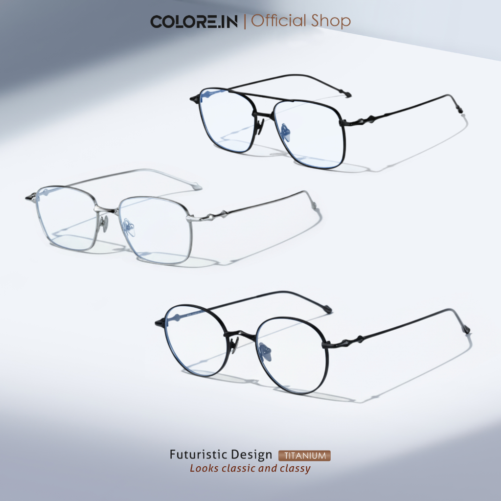 Colore.in Kacamata Photocromic Anti Radiasi Blueray Bahan Titanium Kualitas Tinggi SK3001-3002-3003