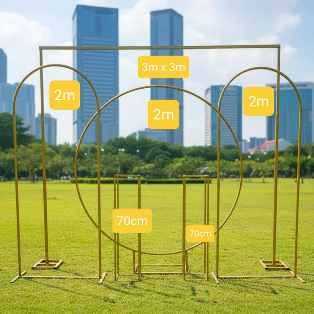 PAKET HEMAT DEKORASI LAMARAN DAN PERNIKAHAN GAWANG 3x3m (adjust) STANDING OVAL RING HULAHUP BACKDROP