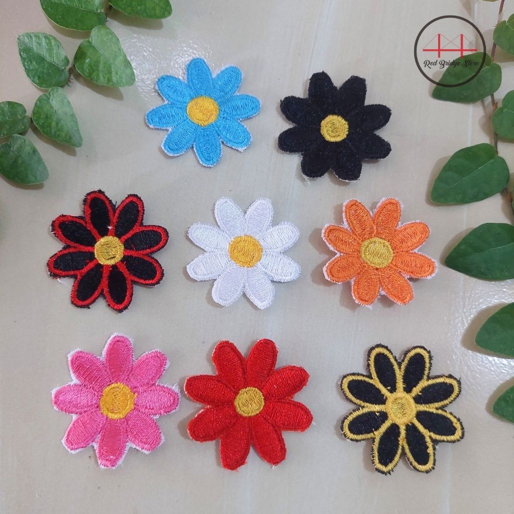 Patch Bordir Setrika - Iron Patch Bordir bunga Daisy