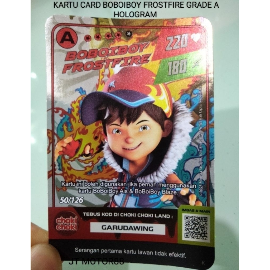 KARTU CARD BOBOIBOY FROSTFIRE GRADE A HOLOGRAM 50/126 ORIGINAL