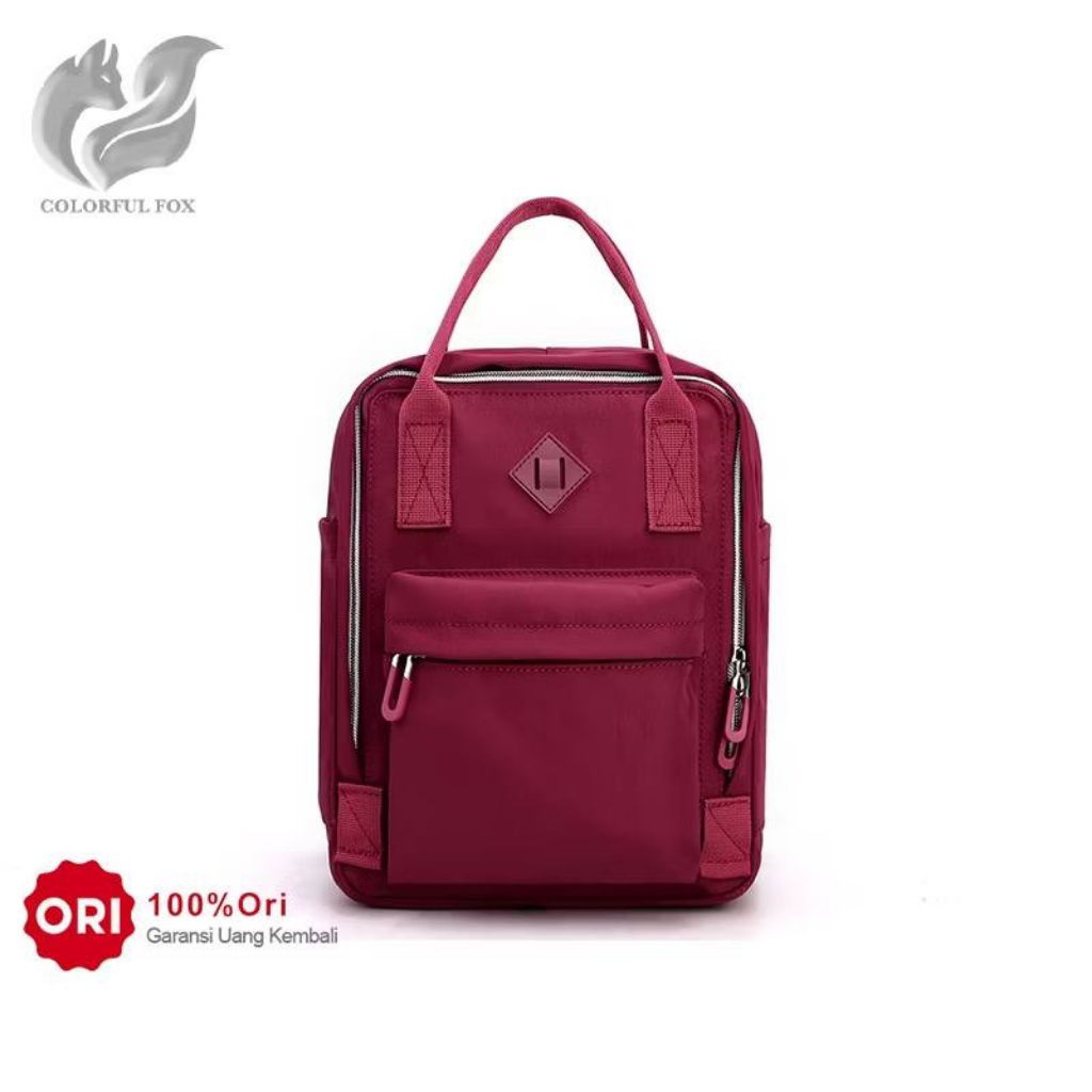 tas ransel colorful fox maroon