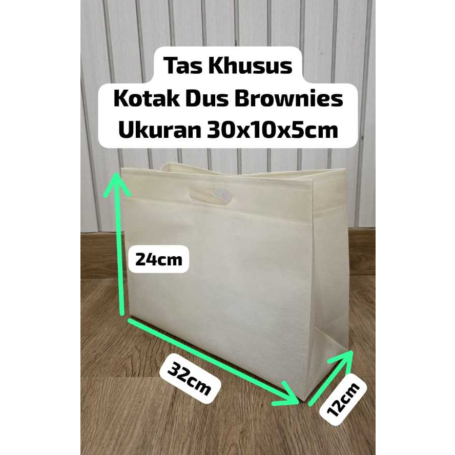 Tas Spunbond Press Handel Oval Uk. 32x24x12cm, Khusus Kemasan Dus Box Brownies (ukuran 30x10x5cm), B