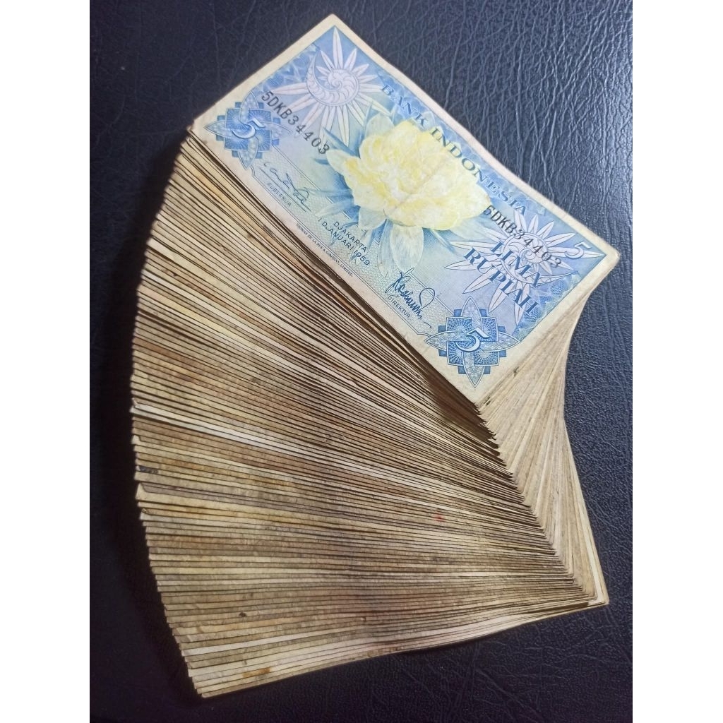 Uang Kuno 5 Rupiah Seri Bunga