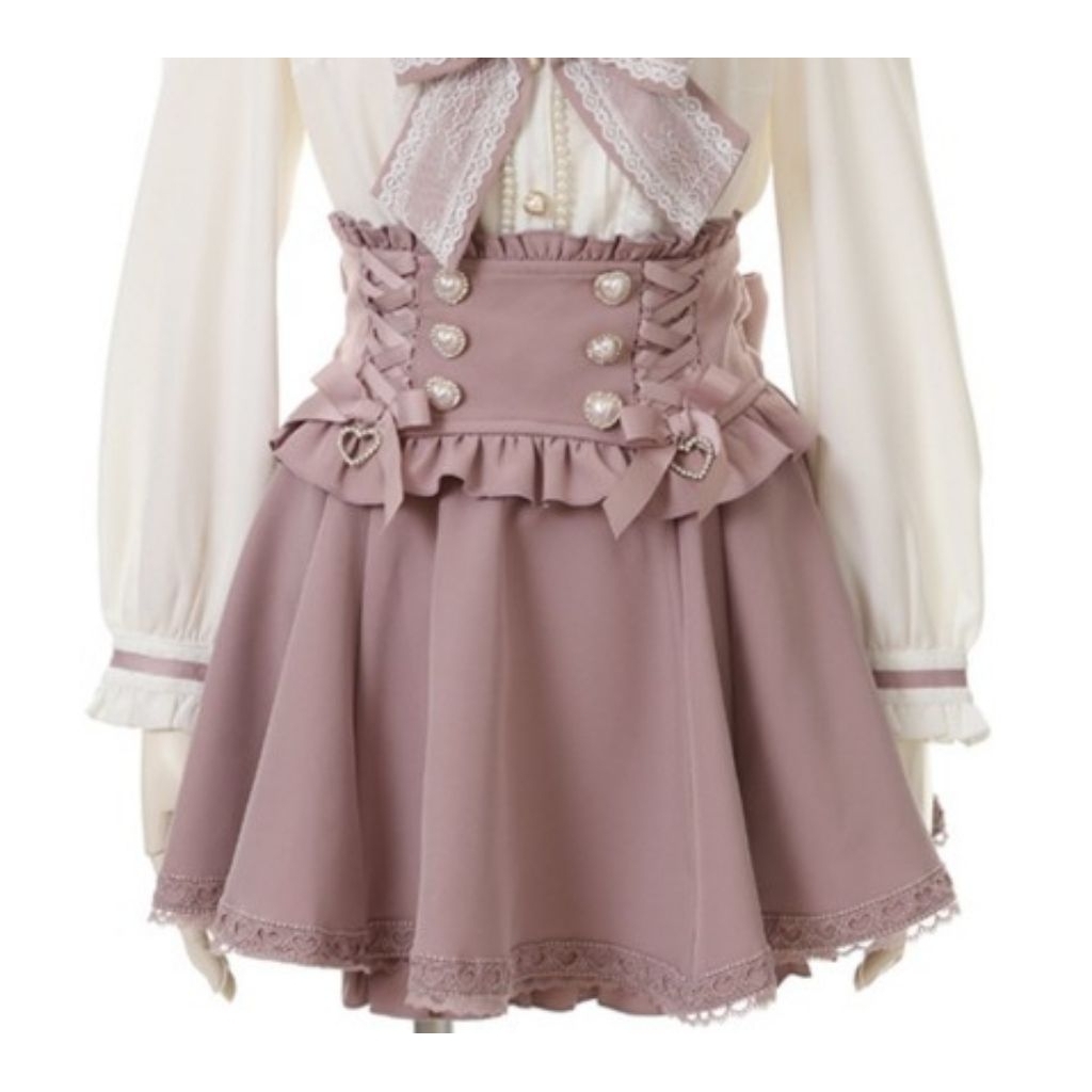 [WTS/PRELOVED] JIRAI KEI PINK  SKIRT LIZ LISA DXPE TAOBA0 SIZE M