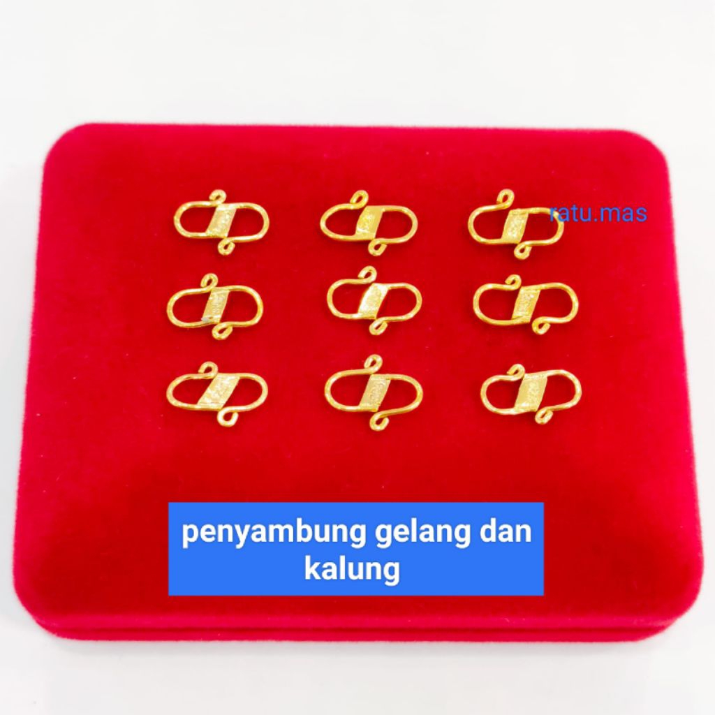 kaitan S/Kokot Perak Asli 925 Lapis Emas