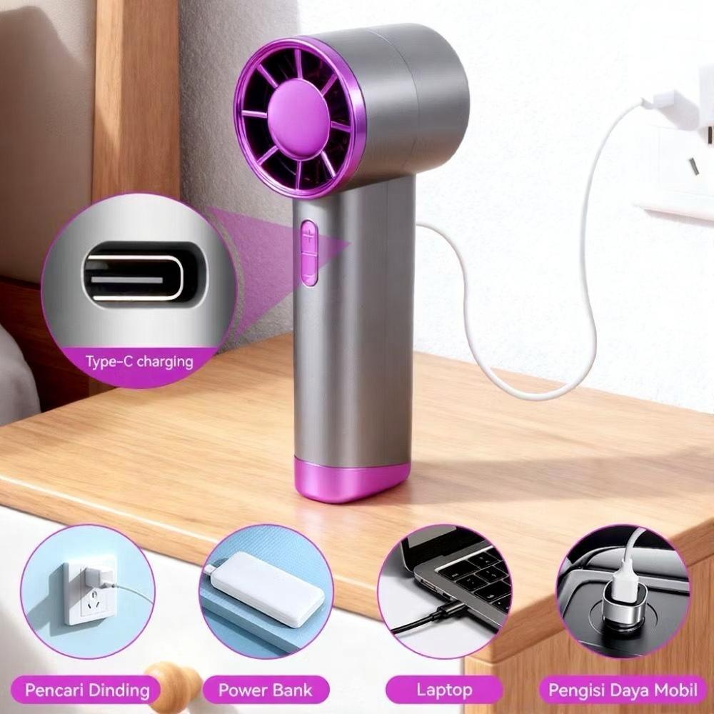 WUJI HANDHELD FAN KIPAS ANGIN PORTABEL 100 SUPER KENCANG ANGIN MUDAH DI GENGAM