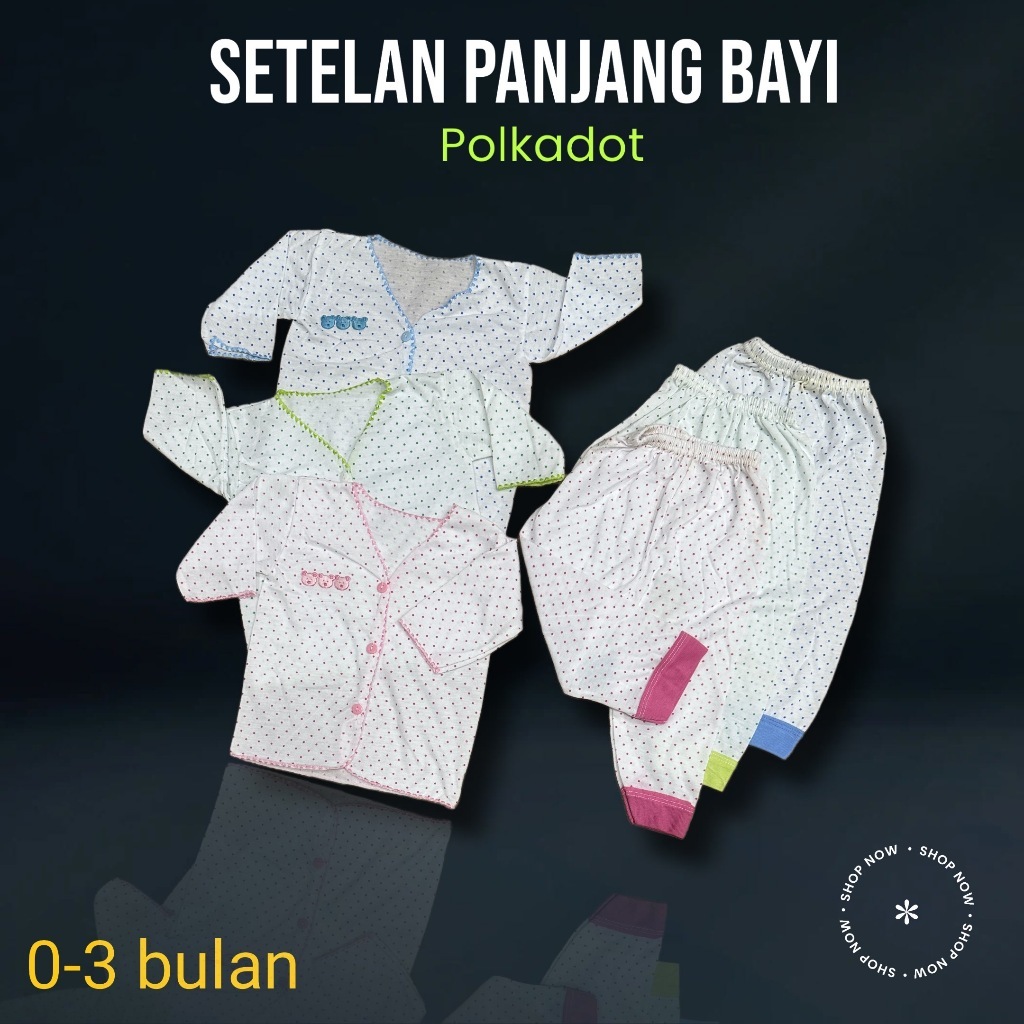 Bayie - 6/12 SET (GROSIR) Setelan Baju Bayi Panjang+Celana Panjang 0-3 bln/baju anak laki/Perempuan 