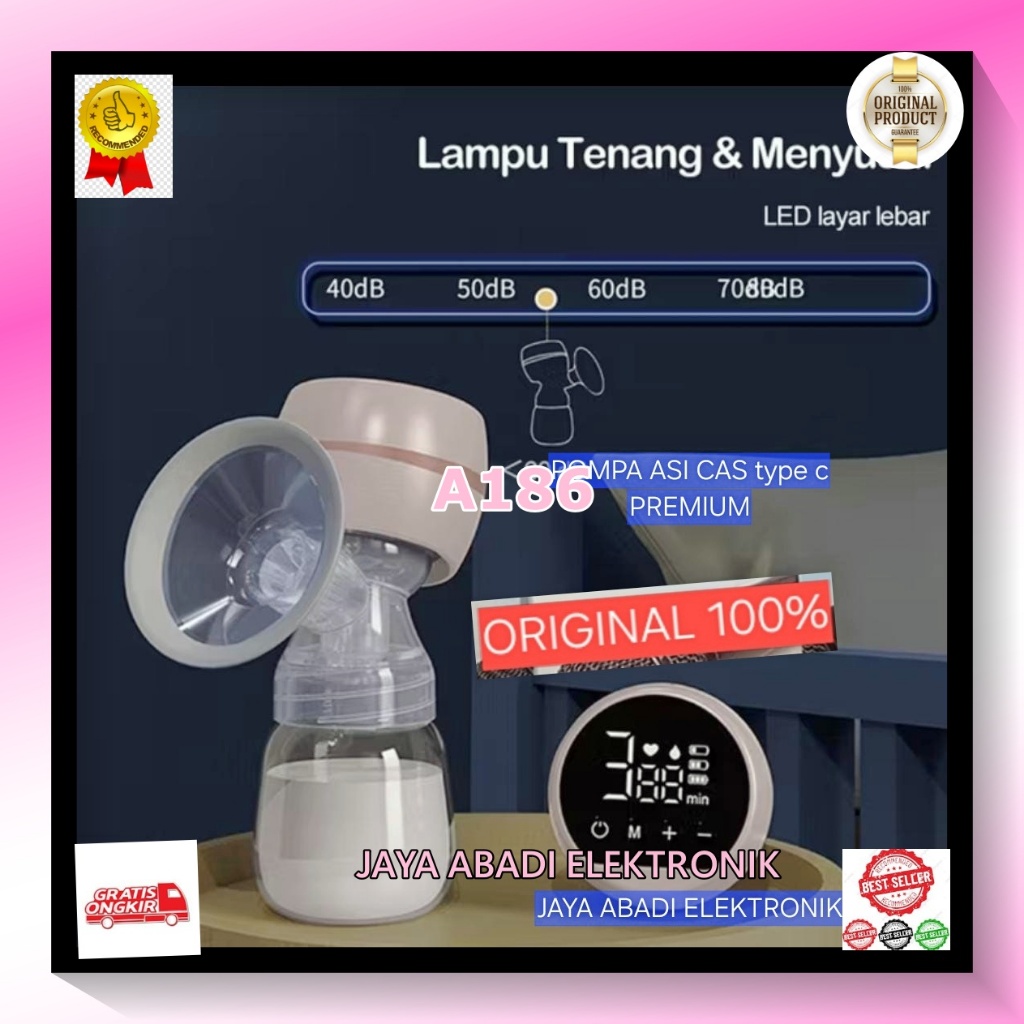 A186 USB C BPA FREE BOTOL MESIN POMPA SUSU PUMP WEARABLE Kantong FOOD GRADE Asi ORI 100% host machin