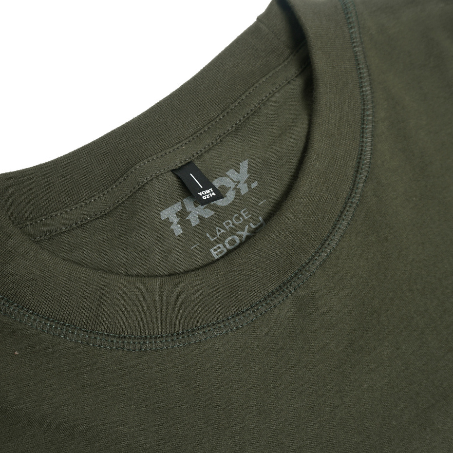 Troy Company Boxy Pocket Oversize Tshirt Army Green Flaming Beer - Kaos Boxy Oversize Hijau Army BKD 3449