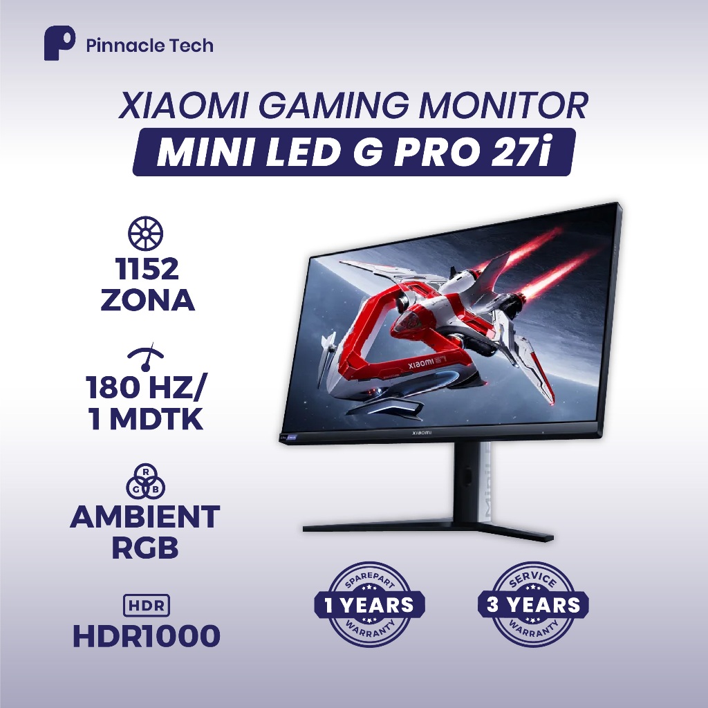 Monitor Xiaomi G Pro 27i 27 Inch QHD Mini LED 180Hz 1ms FreeSync G-Sync