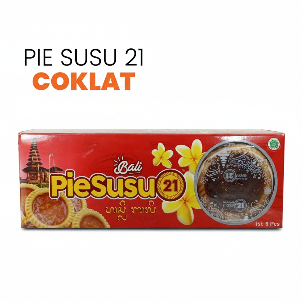 PIE SUSU 21 COKLAT 9PCS ENAK LEMBUT-OLEH OLEH CAMILAN KHAS BALI ASLI BAHAN PREMIUM