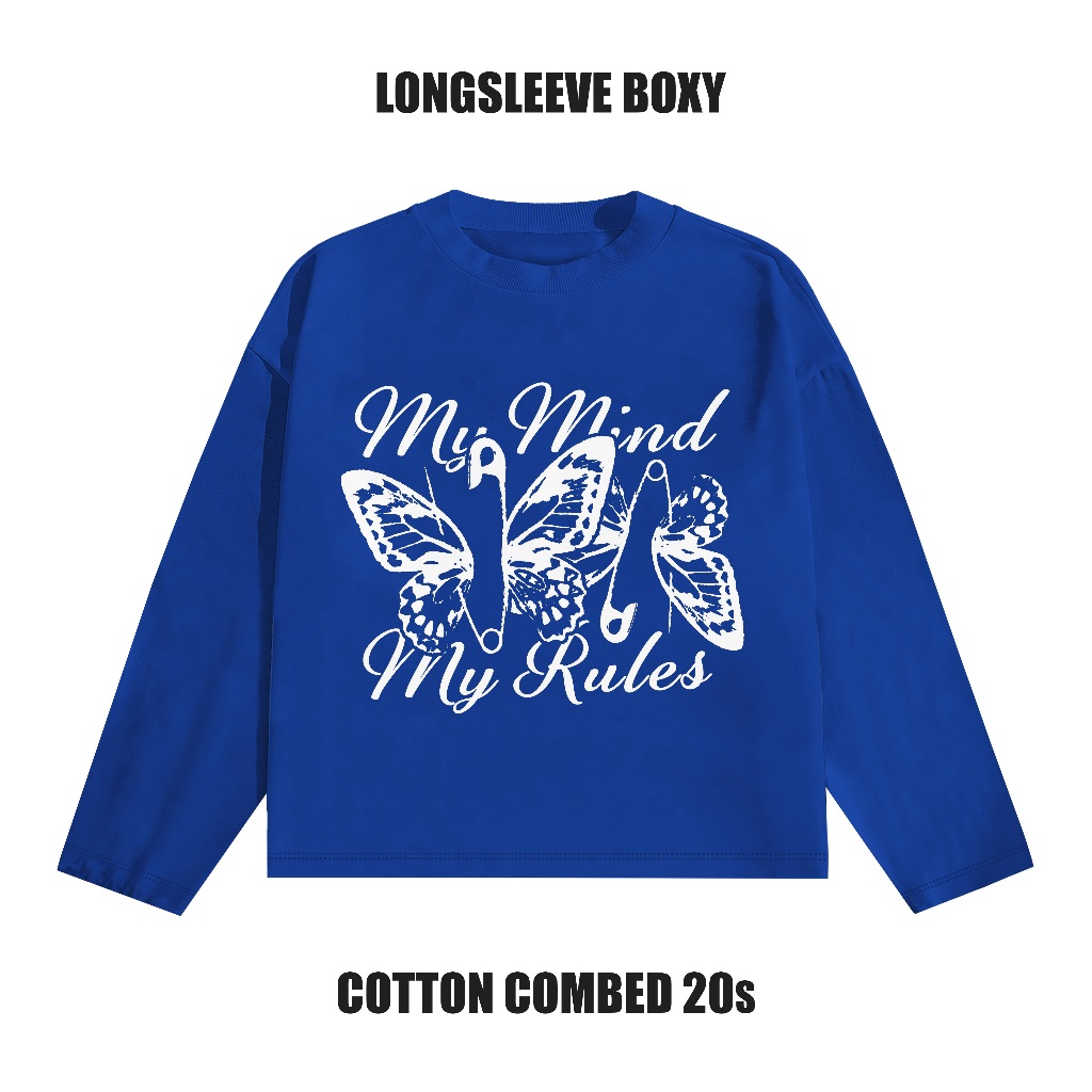 BOUSH Longsleeve Boxy My Mind | Longsleeve boxy unisex | Longsleeve cotton combed 20s