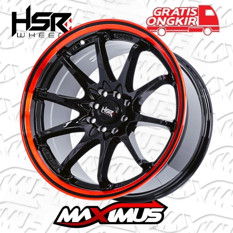 velg  hsr HIROSHIMa Ring 17X lebar 9JJ H8X100-114,3 ET42 35 SMB RR untuk mobil brio, jazz, avanza Dl