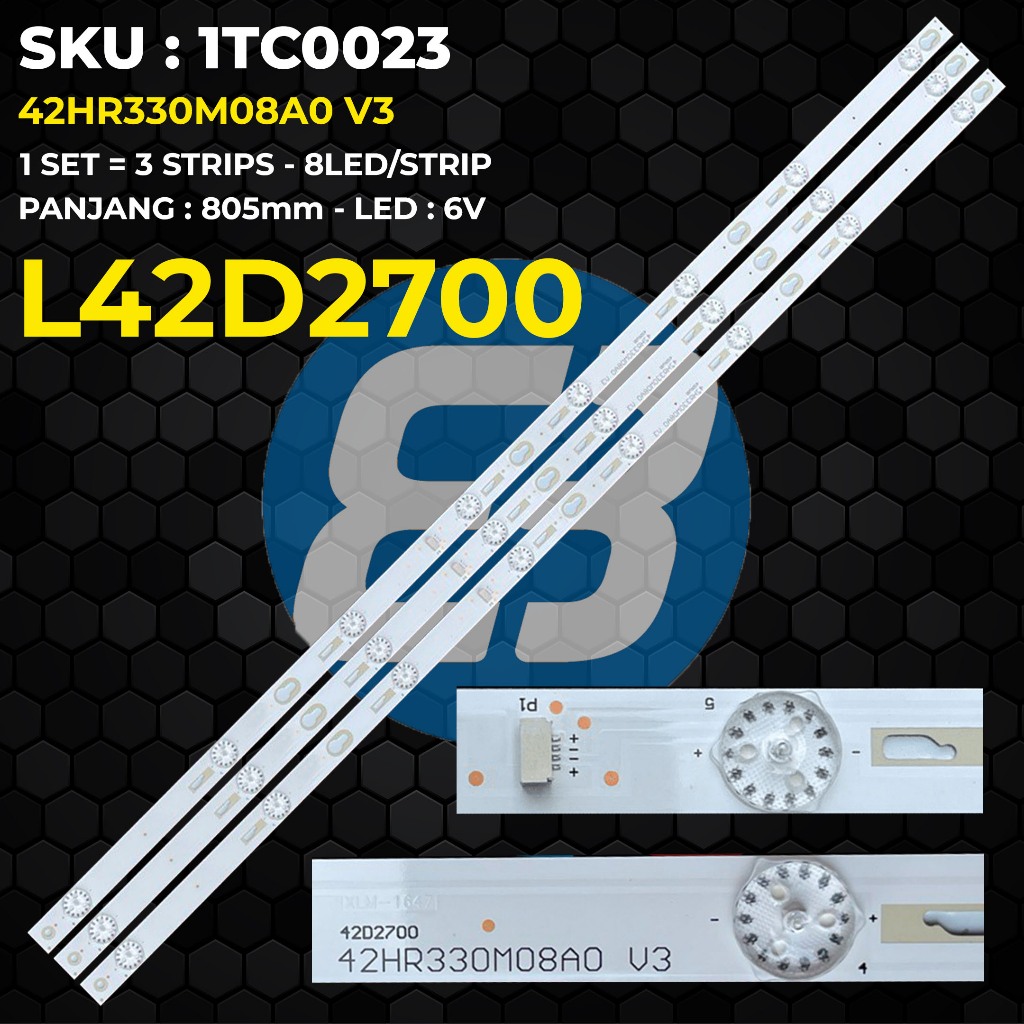 Backlight TV TCL 42 Inch L42D2700 TOT-42D2700-3X8-3030CU2 42HR330M08A0 V3