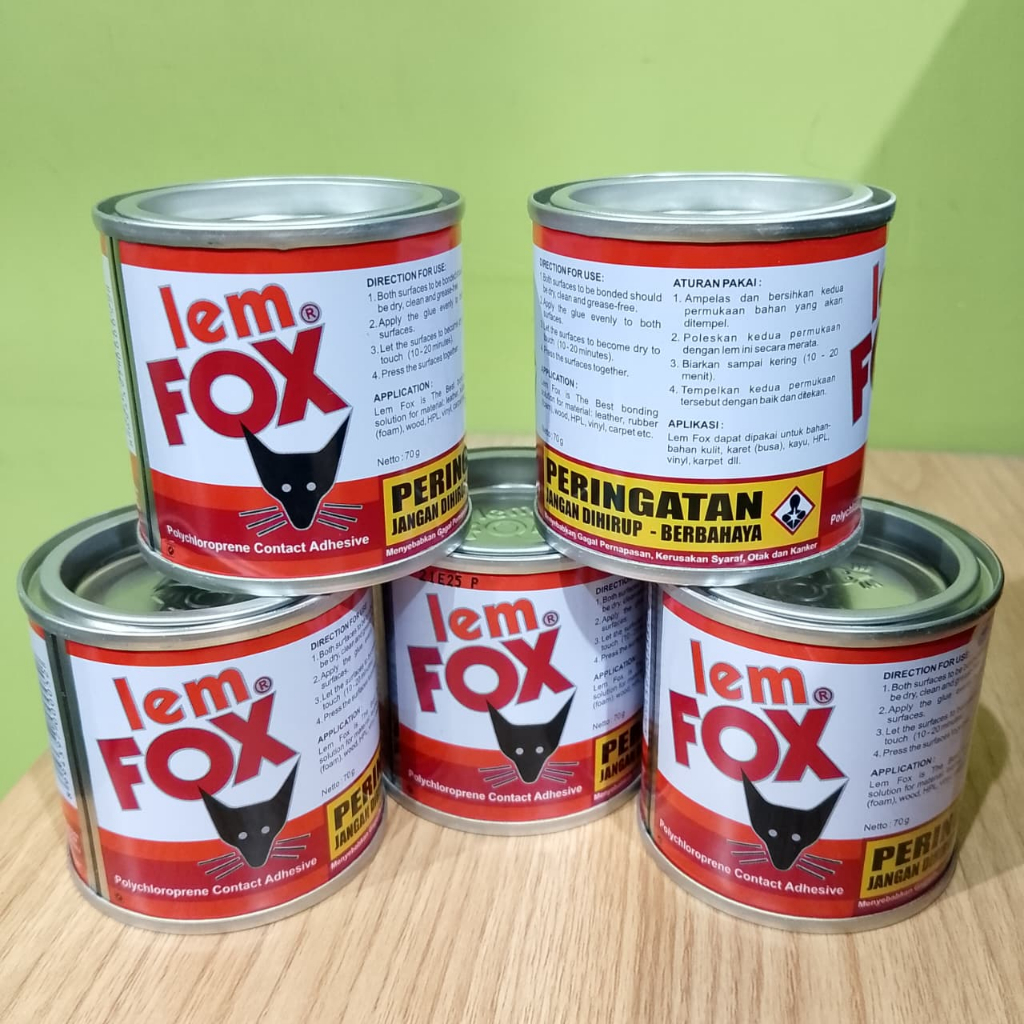 LEM FOX KUNING KALENG 70GR 185GR 300GR/ Lem Fox Kaleng