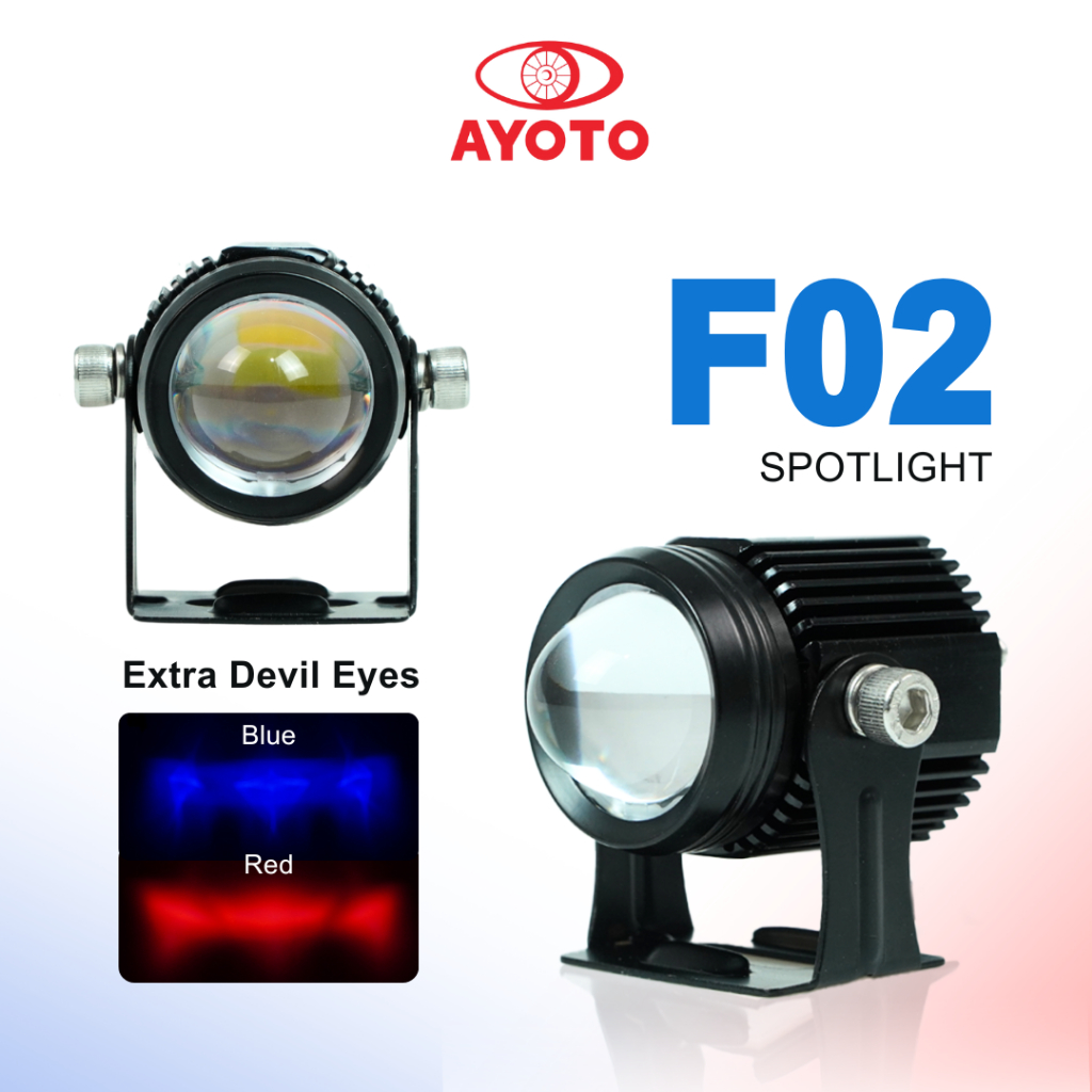 LAMPU D2 LASER LAMPU TEMBAK / SOROT AYOTO F02 18WATT 2 WARNA PUTIH KUNING WATERPROOF