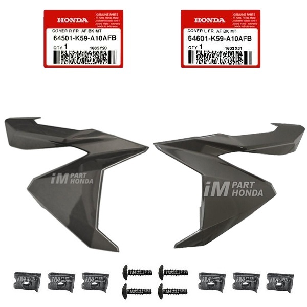 64501-K59-A10AFB 64601-K59-A10AFB Cover Sayap Kanan Kiri Vario 125 150 LED 2015 - 2017 Hitam Abu Abu