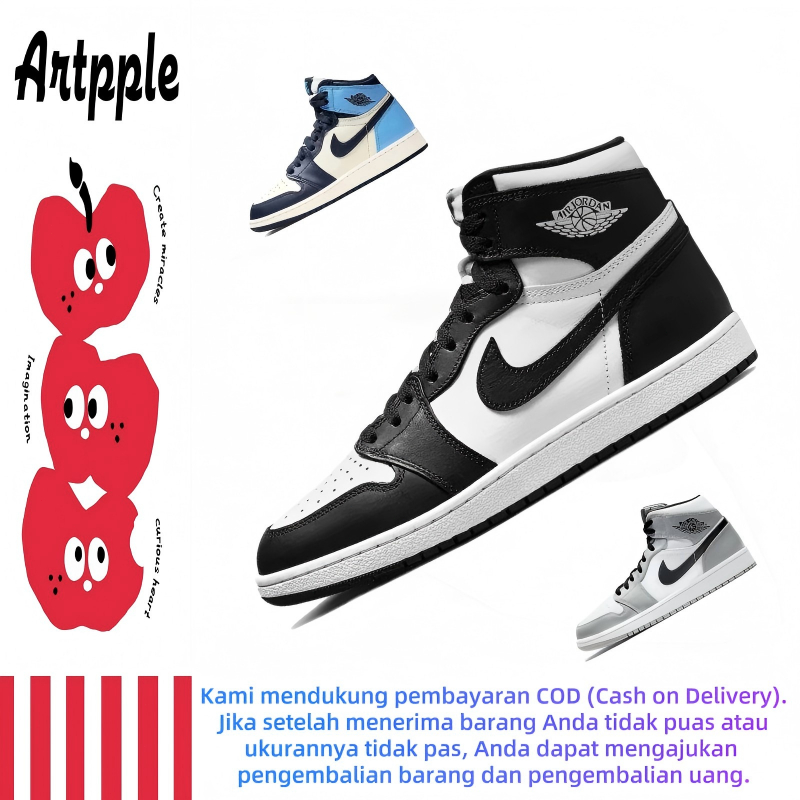 Jordan Air Jordan 1 High '85 "Black White" sepatu basket retro dengan desain tren, tinggi, model pri
