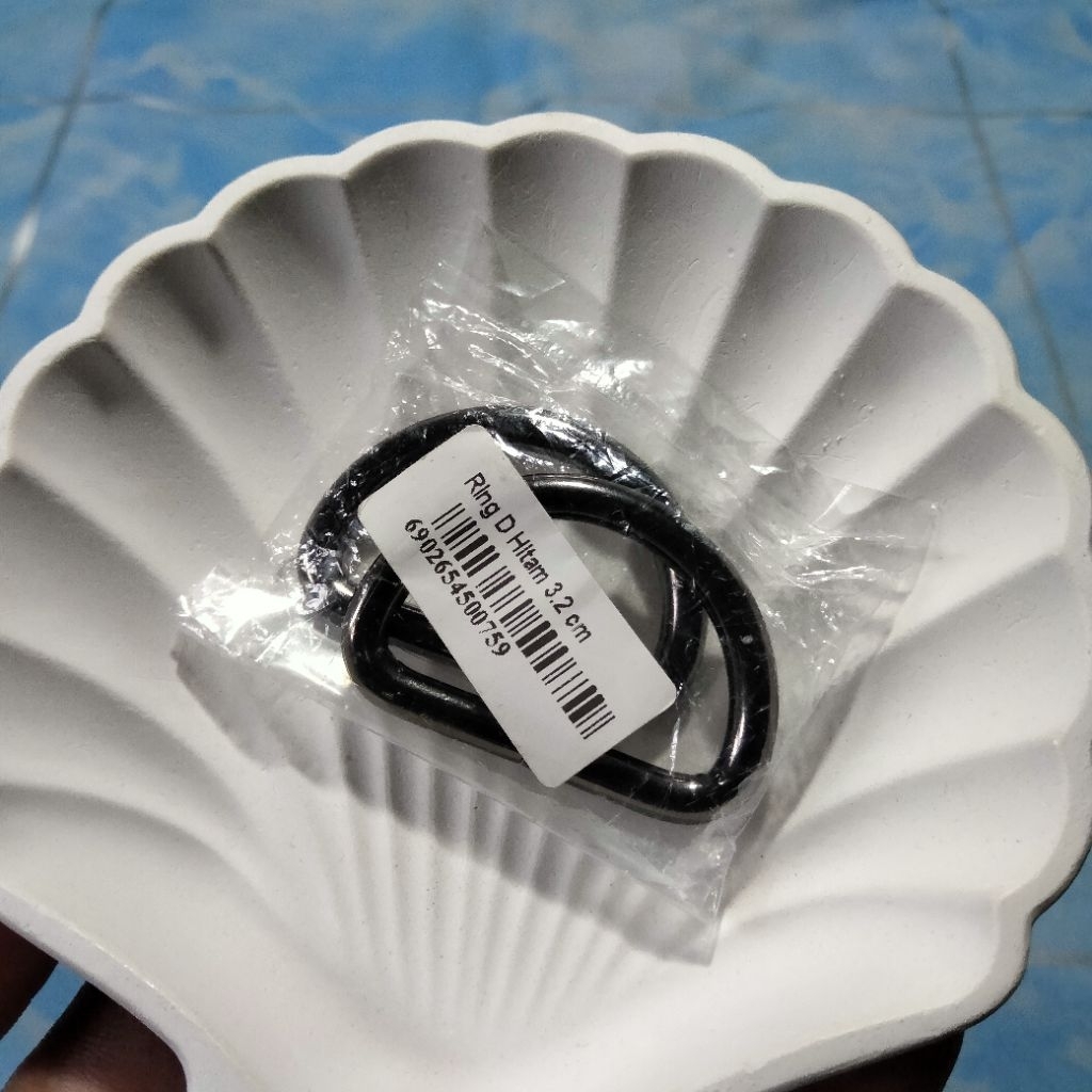 (Sepasang) Ring D Hitam 3,2 cm Untuk Tas