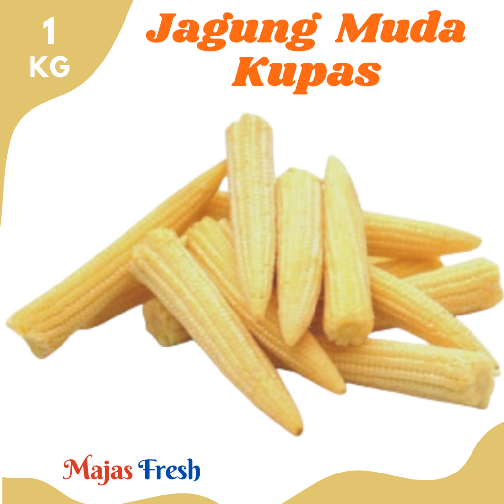 JAGUNG MUDA KUPAS Segar - Sayur Jagung Acar Muda Putren Baby Corn Fresh | 1.000gr [ Harga Per KG ]