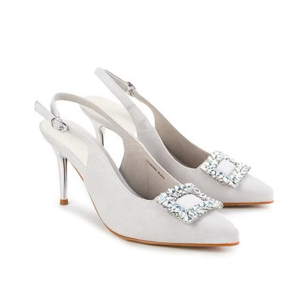 PSPGN.CO | original branded Obermain alina dora silver OA10235SL sepatu kulit wanita heels slingback