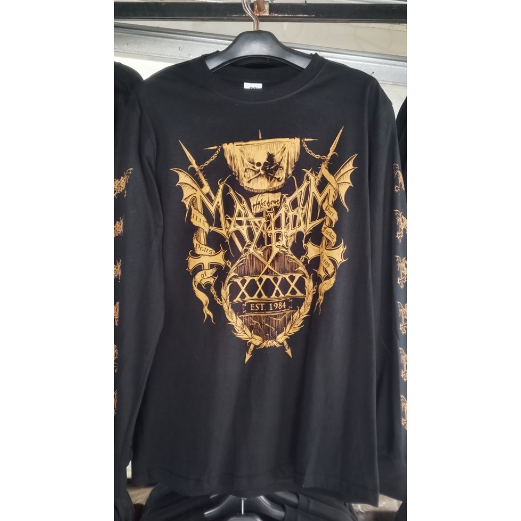 Kaos Longsleeve Metal Mayhem,Kaos Lengan Panjang Black Metal