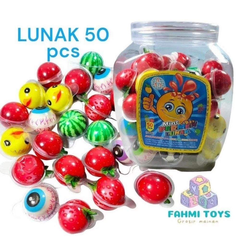 50 pcs PERMEN LUNAK mint permen lunak aneka rasa buah
