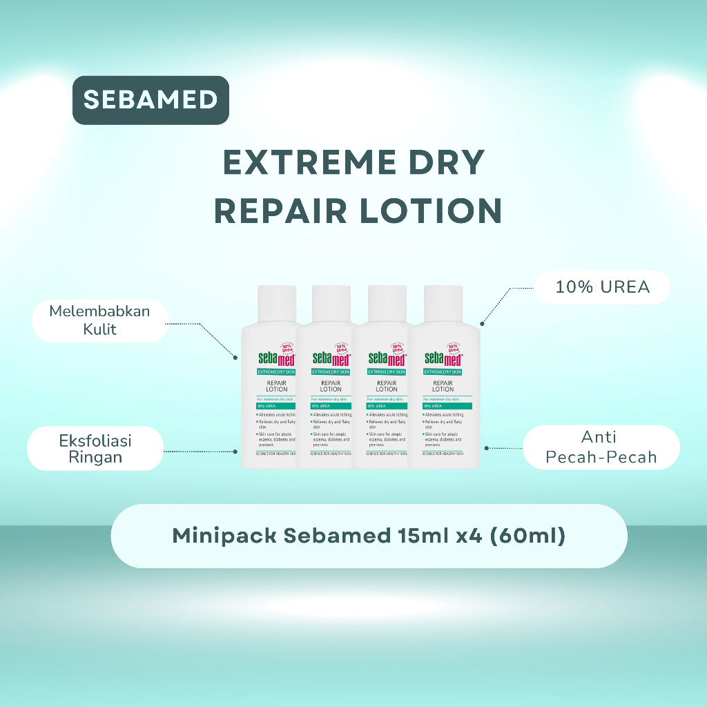 Sebamed Extreme Dry Repair Lotion Urea 10% Minipack 10ml x 5 (50ml) - Losion Urea 10% untuk kulit Sa