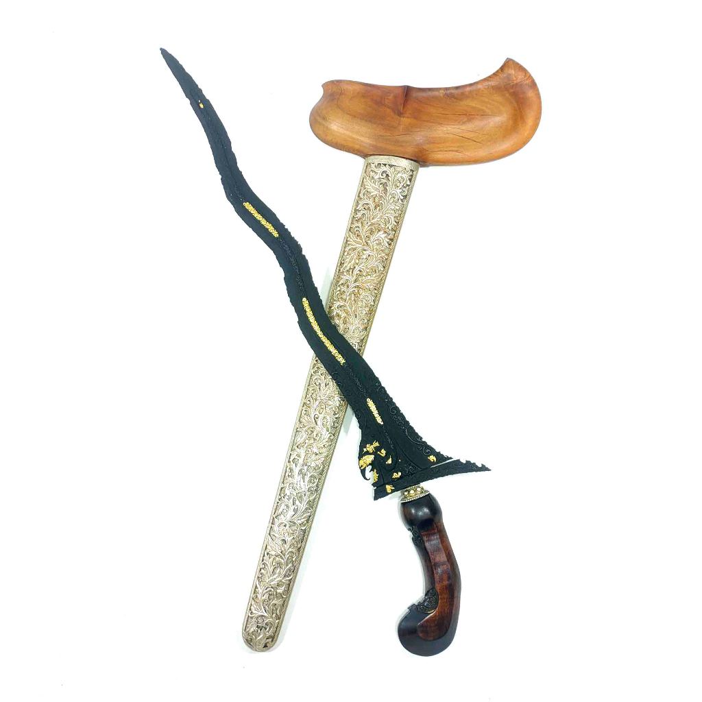 Keris Naga Liman Kinatah Emas Pamor Keleng Tangguh Majapahit Sepuh