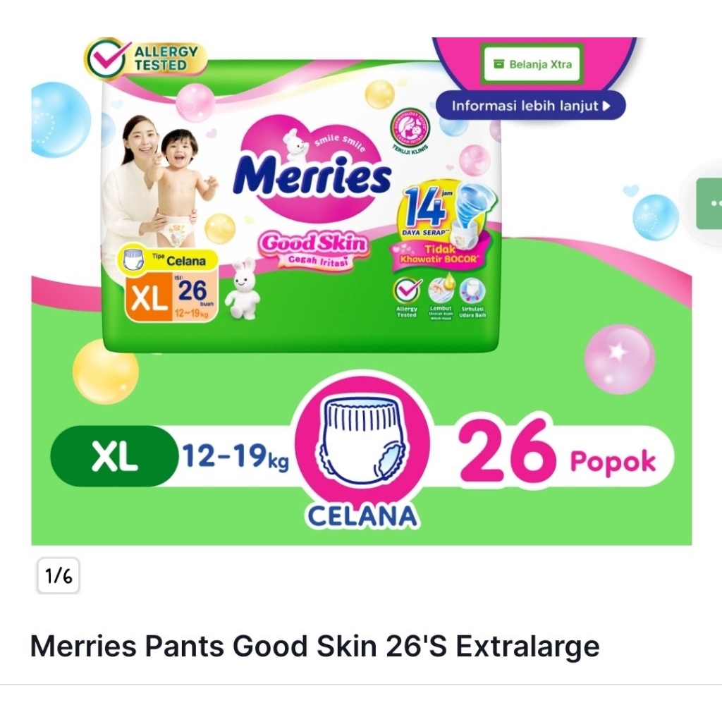 MERRIES POPOK BAYI XL 26