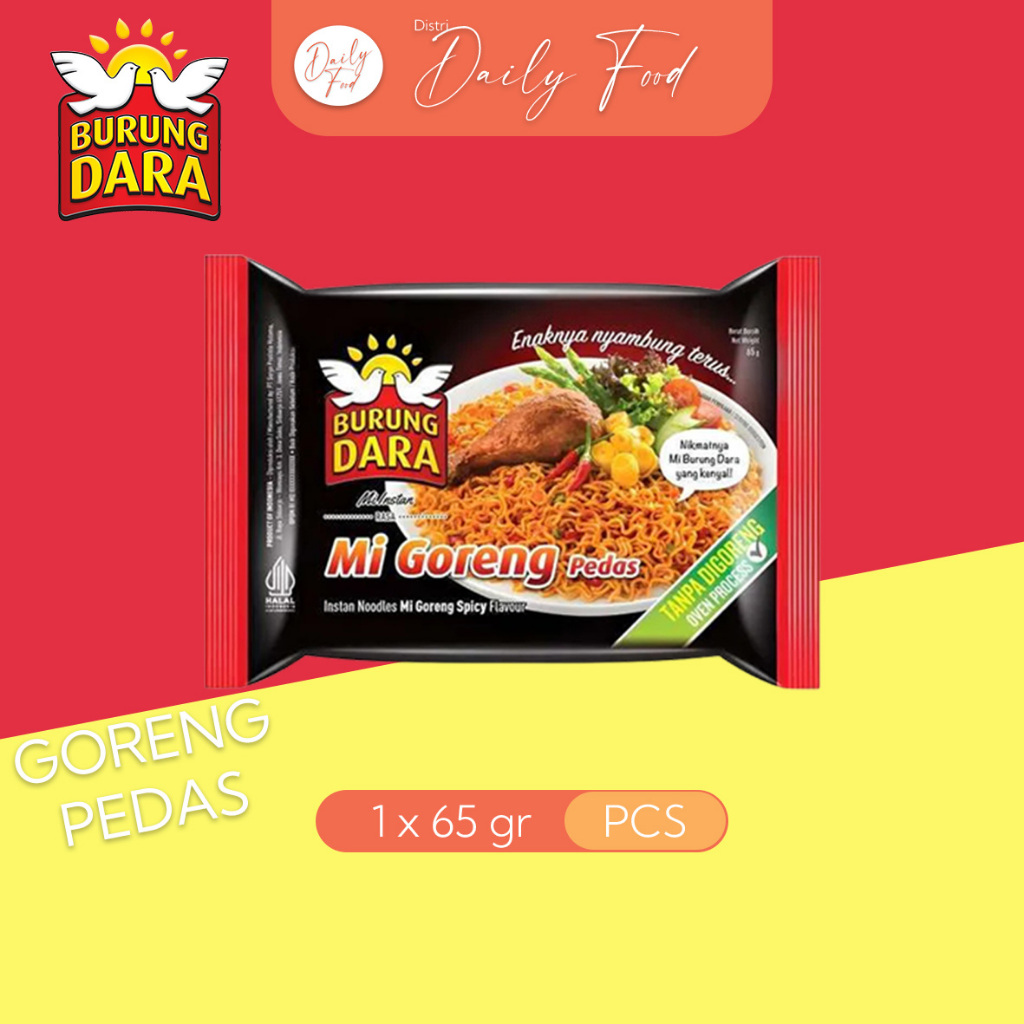 Mie Burung Dara Goreng Instan Pedas - 1 & 5 Pcs | Mie Burung Dara | Mie Goreng Pedas