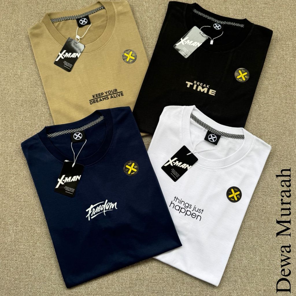 3PCS 75RIBU KAOS DISTRO PRIA DAN WANITA MOTIF SIMPLE LENGAN PENDEK BISA PILIH WARNA MOTIF RANDOM
