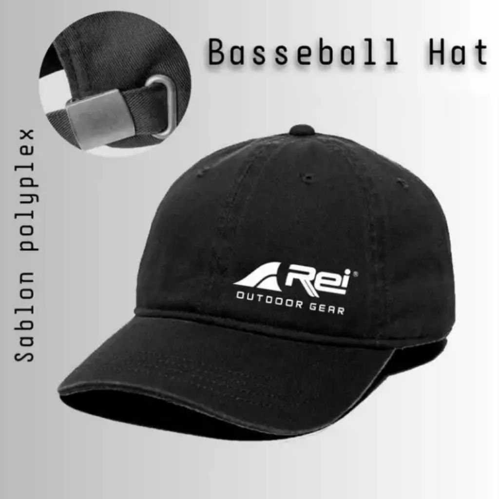 Topi Baseball Logo REI OUTDOOR GEAR Baseball Pria Polo Distro Adventure - byrsstore.id