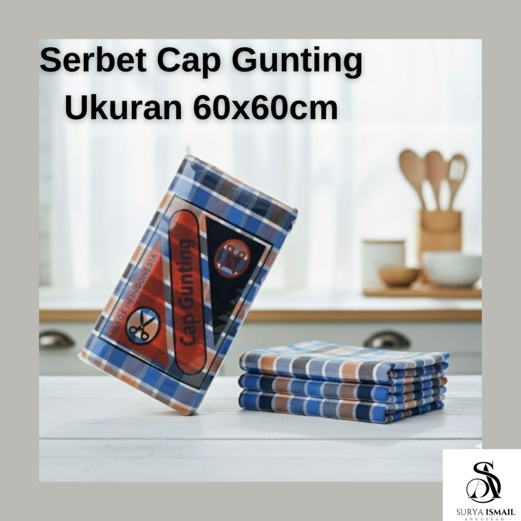 Serbet Cap Gunting Jumbo 60x60cm Full Warna Serbet Dapur