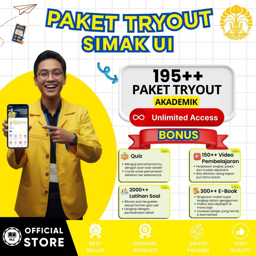 PLC - Tryout Online SIMAK UI 2026 – Aplikasi CAT Online, Tryout & Akun Belajar Lengkap